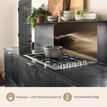 Кухонний фартух 60x80 см Самоклеючий настінний захисний екран для кухні Кухонний фартух Кухонні фасади Кухонні фартухи Кухонна стіна Вода - Пейзаж - (Пустеля - Пісок, 60 x 80 см)