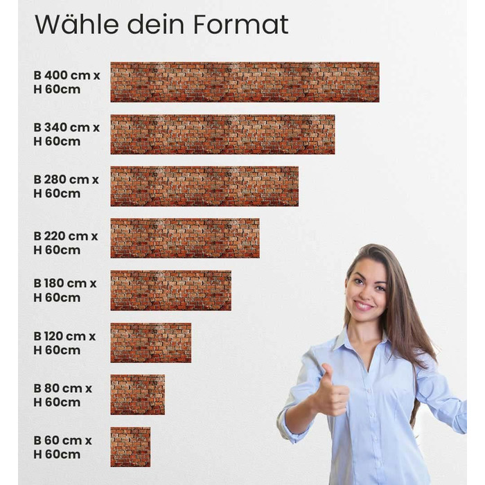 Самоклеючий кухонний фартух - матовий, преміальна бризкозахисна плівка 0,4 мм як доступна альтернатива склу, легке встановлення та очищення - висота 60 см - Дизайн Світло-сірий мармур 180 x 60 см (Червона цегла, Ш 180 см x В 60 см, 0,2 мм)