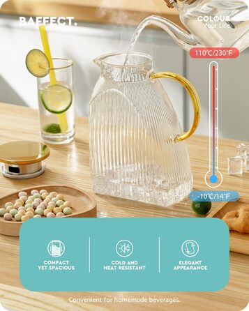 Стеклянный кувшин с крышкой 1,8 л Baffect