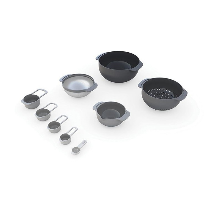 Набір мисок, 9 предметів, сірий Nest 9 Plus Joseph Joseph