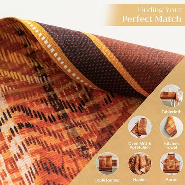 Бавовняні килимки для серветок, набір з 4 шт. , декоративні килимки для серветок, пасхальні килимки, що миються, для свят, вечерь, весни, літа (33 см x 48 см) (11 - тартан на День подяки), 39Hermine 100