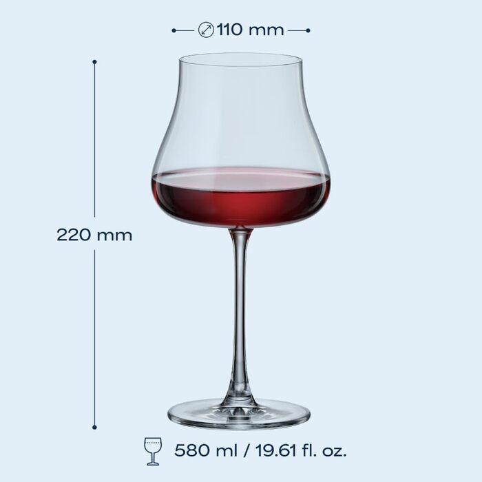Набір з 6 келихів для вина 580 мл BOHEMIA CZECH REPUBLIC