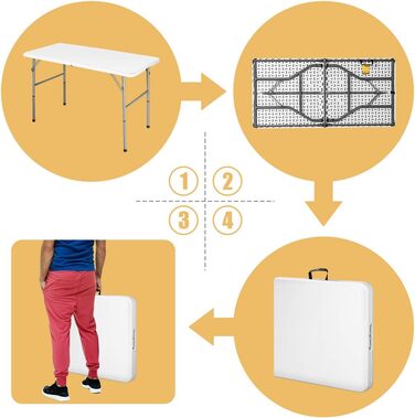 Складной кемпинговый стол белый RELAX4LIFE