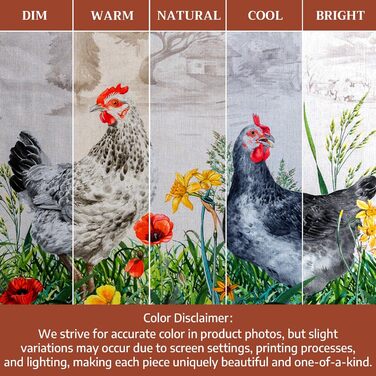 Бавовняні килимки, набір з 4 шт. , декоративні килимки, пасхальні килимки, що праються, для свят, вечерь, весни, літа (33 см x 48 см) (025 - Basse Cour), 39Hermine, 100