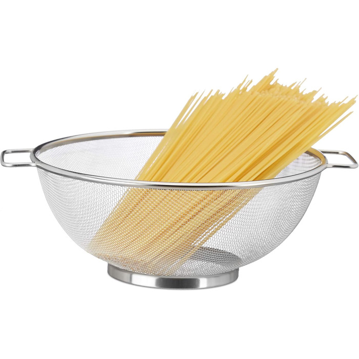 Друшляк з нержавіючої сталі з ручками та кільцевою основою Relaxdays