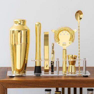 Золотий набір для коктейлів з акриловою підставкою Btuqbu