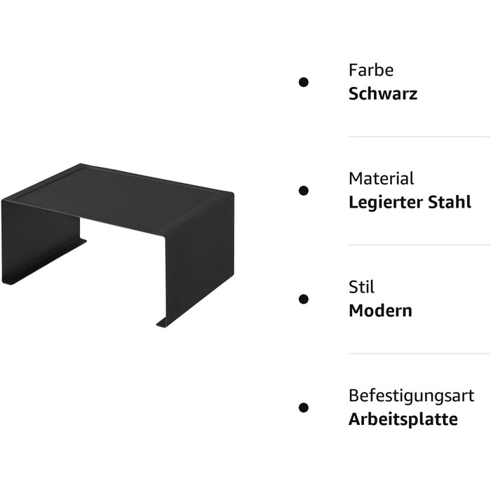 Штабелируемая кухонная полка, сталь, минималистичный дизайн (черный), 3791 TOWER