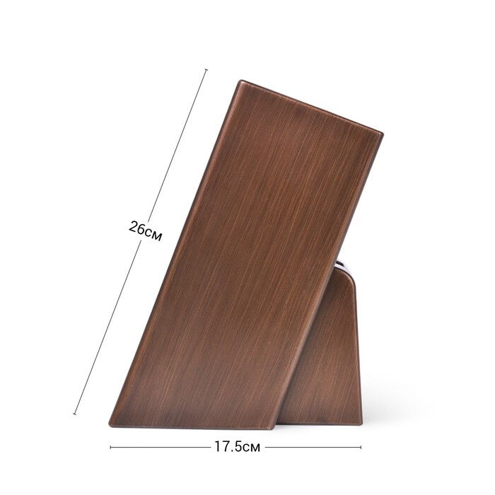 Підставка для кухонних ножів та ножиць Fissman 11x11x26 см Венге (2875)