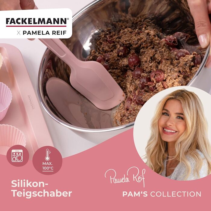 Силиконовая лопатка-скребок для теста 28 см, пастельно-розовый Pamela Reif Fackelmann