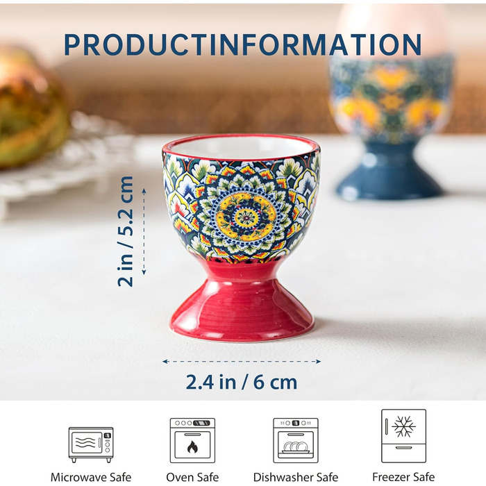 Набір яєчних чашок порцеляні 6 шт Henten Home