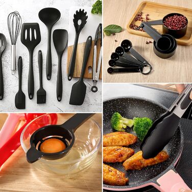 Набір кухонного приладдя, 49 предметів, чорний TAVADA