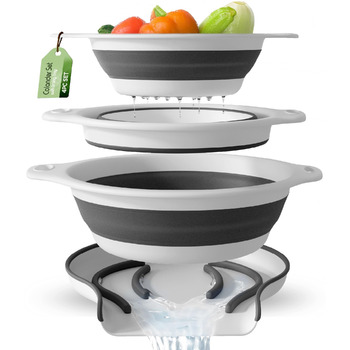 Набір складних силіконових друшляків для кухні 3 шт Gevoli