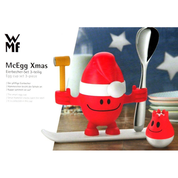 Підставка для яйця з сільницею набір 2 предмета, червона McEgg Xmas-Set WMF