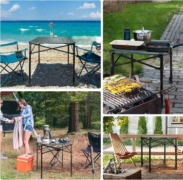 Алюминиевый раскладной стол 70 х 70 х 78 см VILLEY