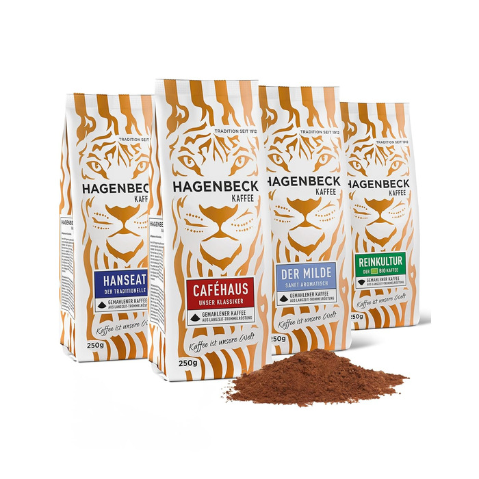 Кава - Кав&39ярня - Смажена кава - Мелені кавові зерна - 250 г - 100 арабіка - Ароматна - Традиційна кавова суміш (Набір для зразків (4 упаковки), 250 г (4 упаковки))