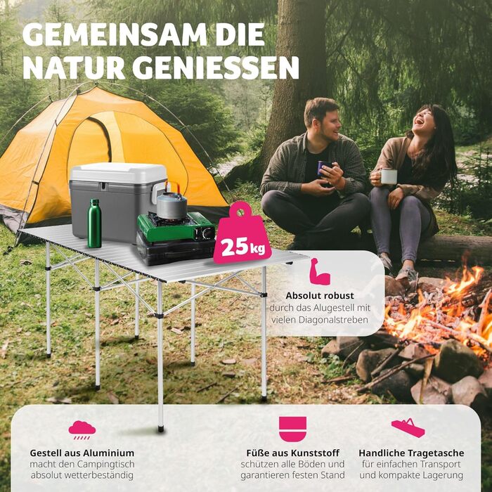 Кемпинговый стол 140 x 70 x 70 см tectake