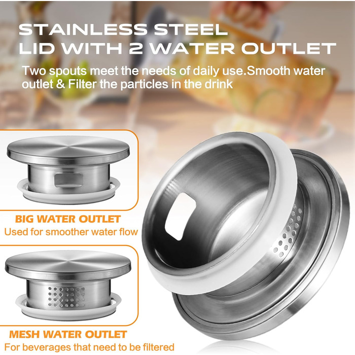 Скляний глечик з кришкою та мірною шкалою 2 л Aofmee