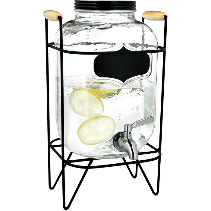 Диспенсер для напитков стеклянный 5 л Navaris