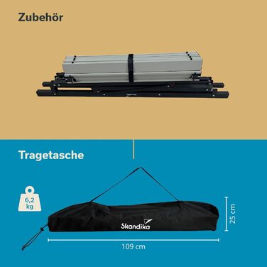 Алюминиевый раскладной стол 107 х 70 х 70 см Skandika