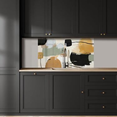 Кухонний фартух 80x300 см Самоклеючий настінний захисний екран для кухні Кухонний фартух Кухонні фасади Кухонні фартухи Кухонна стіна - Абстрактна (Колір - Абстрактна, 80 x 150 см)