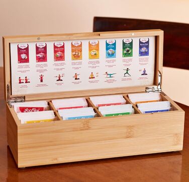 Подарочный чай в бамбуковой коробке, 48 пакетиков 8 разных сортов Yogi Tea