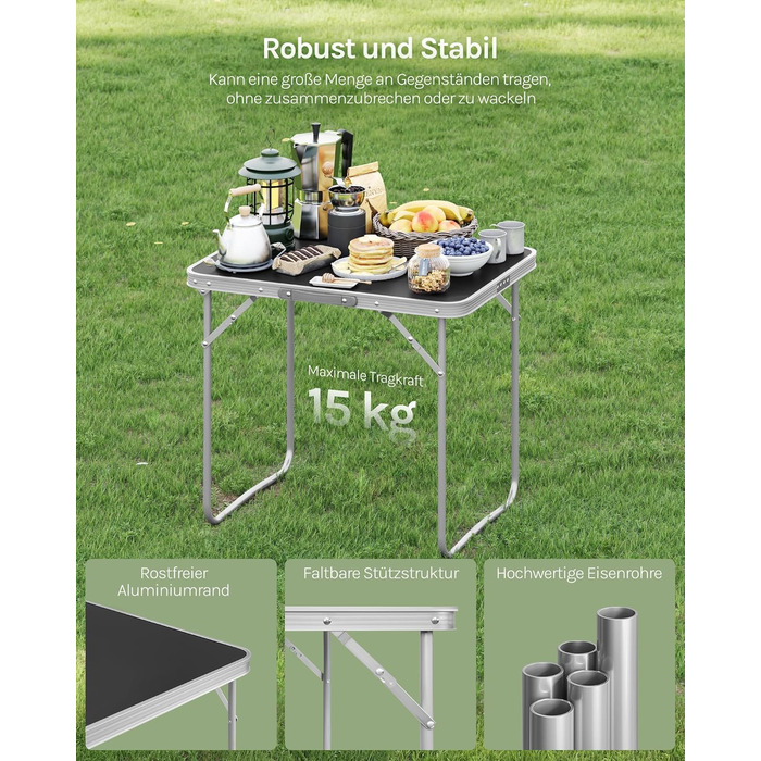 Кемпінговий стіл чорний WOLTU