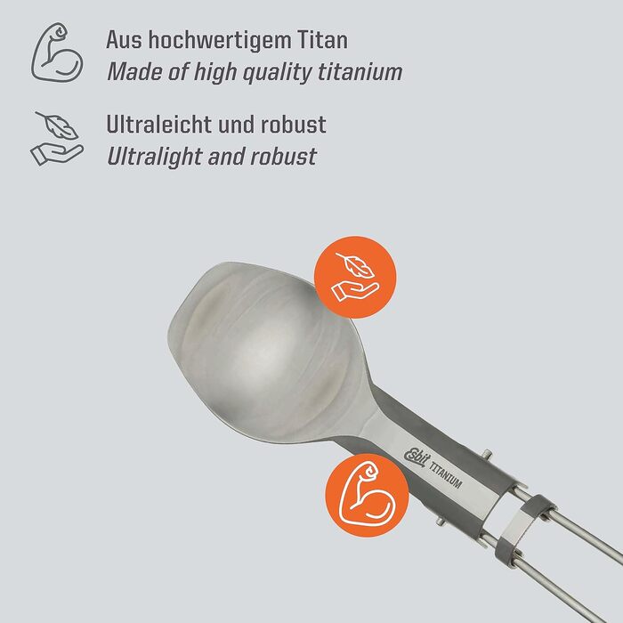 Сложная титановая ложка для кемпинга Esbit