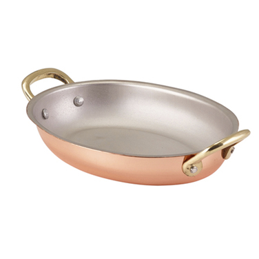 Сковородка для подачи 18.5*13.5 см, овальная, медное покрытие, GenWare