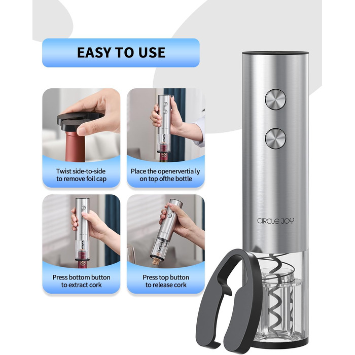 Електричний акумуляторний відкривач для вина 6-в-1 CIRCLE JOY