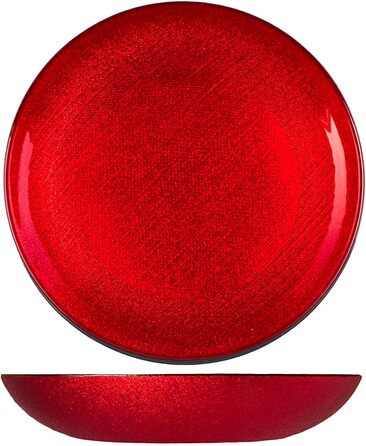 Набор H&h 6 piatti frutta charme red glitter см 21,5 см (Красный, суповая тарелка 22 см)