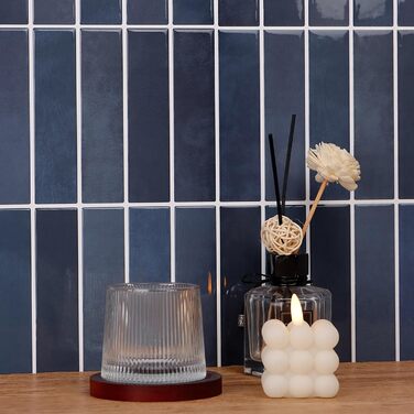 Самоклеюча настінна плитка, 3D плитка для кухні, що самоклеїться, легко миється, самоклеюча кухонна плитка для оздоблення та ремонту дому, 28x22 см, 10 аркушів (синій)