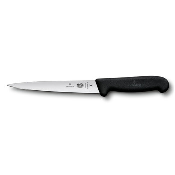Кухонный нож Victorinox Fibrox Filleting Flex лезвие 18см филе с черным цветом. Ручка