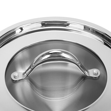 Каструля Fissman ABSOLUTE PRO 24x12 см / 5,6 л зі скляною кришкою нержавіюча сталь (5547)