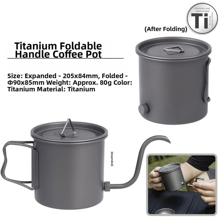 Легкий титановий похідний набір 5 предметів Posheliox