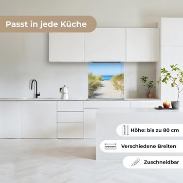 Кухонний фартух 60x80 см Самоклеючий настінний захисний екран для кухні Кухонний фартух Кухонні фасади Кухонні фартухи Кухонна стіна Вода - Пейзаж - (Пляж - Море, 80 x 80 см)