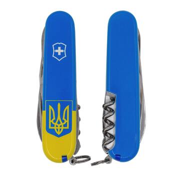 Ніж Victorinox Climber Ukraine 91мм/14функ/Герб на прапорі верт.