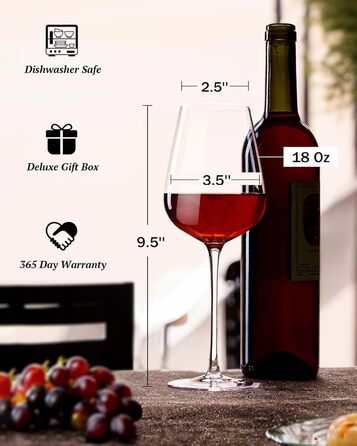 Набор из 6 бокалов для красного вина 510 мл JBHO