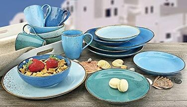 Набор посуды на 4 персоны, 16 предметов, синий Nature Collection Aqua Creatable