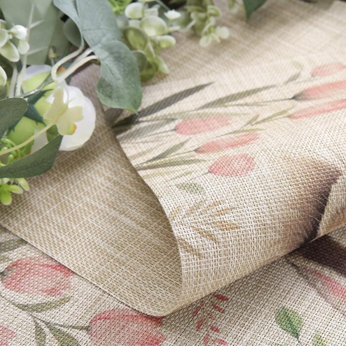 Двосторонні килимки для серветок, що миються, набір із 6 шт. , пасхальні яйця з квітами, прикраса столу з мультяшним кроликом, пасхальні, весняні, бенкетні килимки, декор для святкової вечірки, сезонні килимки, бежевий (світло-коричневий 7)