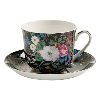 Чашка для чая с блюдцем Maxwell & Williams Midnight Blossom KILBURN фарфор 17,5 х 17,5 х 9,5 см, 480 мл