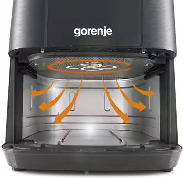 Gorenje Мультипечь 1350Вт, чаша-5.4л, сенсорное управл., 8 авто. программ, пластик+металл, черный