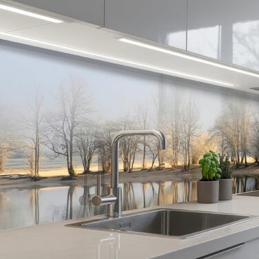 Кухонний фартух 60x80 см Самоклеючий настінний захисний екран для кухні Кухонний фартух Кухонні фасади Кухонні фартухи Кухонна стіна Вода - Пейзаж - (Природа - Пейзаж, 60 x 200 см)