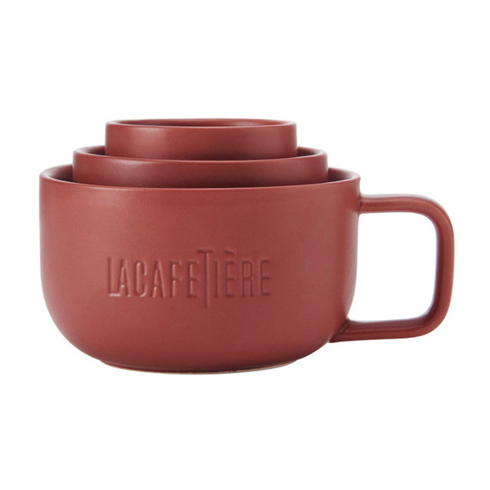 Набір чашок Kitchen Craft LA CAFETIERE Family Mug Red, порцеляна, темно-червоний, 3 пр.