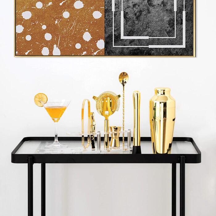 Золотий набір для коктейлів з акриловою підставкою Btuqbu
