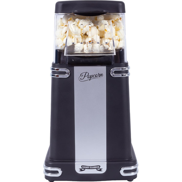 Машина для попкорну в ретро дизайні, чорний Gadgy