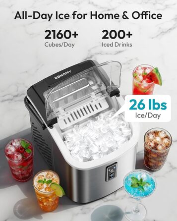 Компактный льдогенератор 1,1 л серебряный EUHOMY