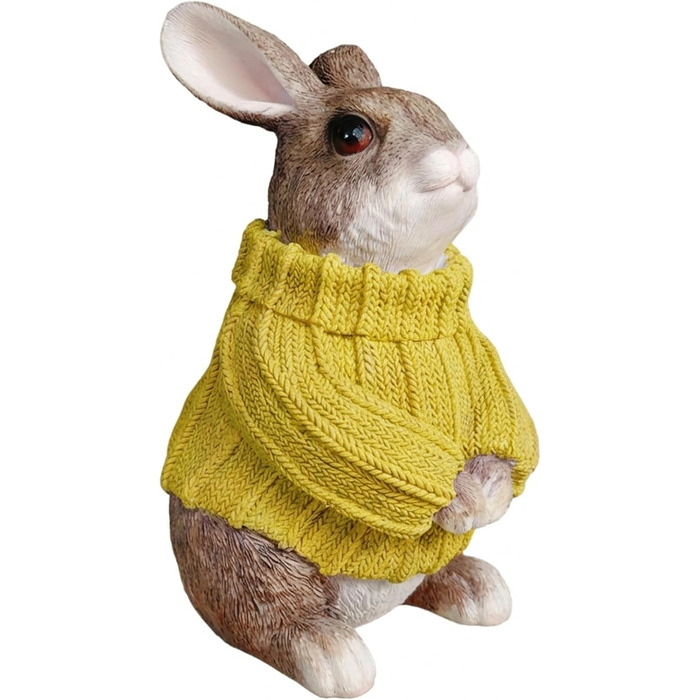 Декоративні фігурки кроликів у светрі жовтий colourliving