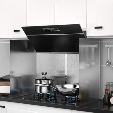 Захист від бризок на кухні, портативний захист від бризок для плити, нержавіюча сталь, складний, захист від бризок олії, регульований кухонний захист від бризок для сковороди, плити, настінний (29 x 40 см, 2 скибочки) 29*40 2 скибочки