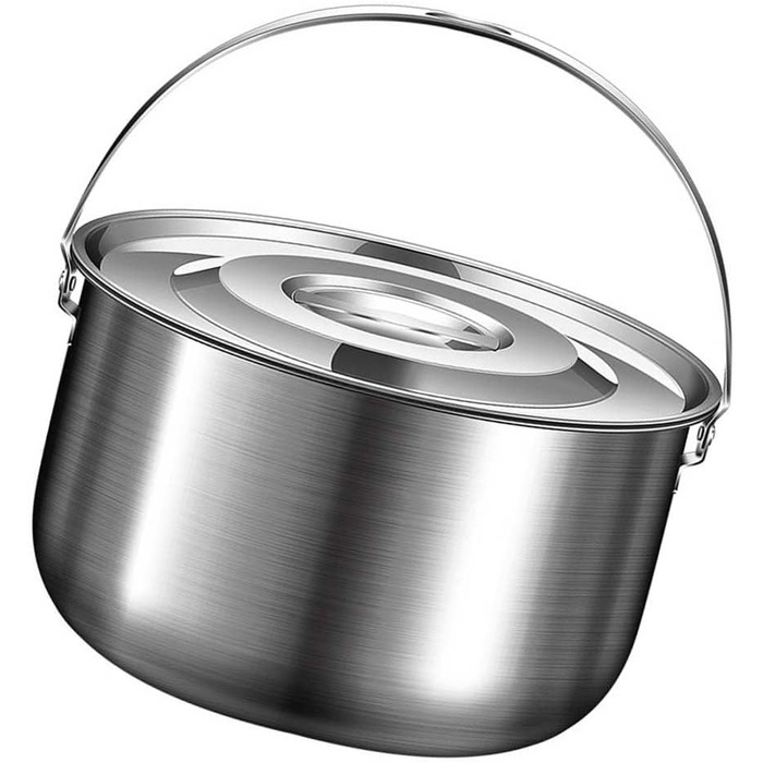 Кастрюля из нержавеющей стали с крышкой для кемпинга 6 л Sumsoctober