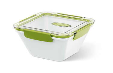 Контейнер квадратный Emsa BENTO BOX, бело-зеленый, 1,5 л